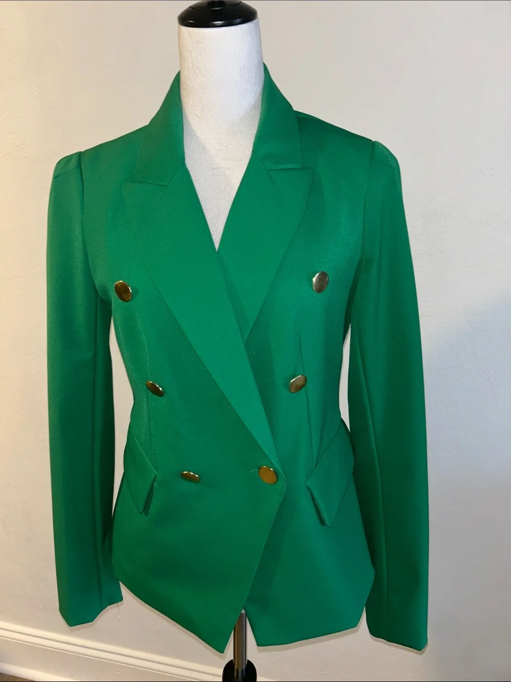 House Of Harlow 1960  Double-Breasted Green Blazer Jacket